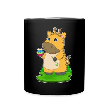 Coloriage de Pâques de la girafe - Mug uni - noir - Devant