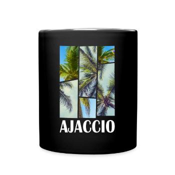 Ajaccio Corsica France Summer Palm Trees Beach - Full Colour Mug - black - Front