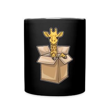 Giraffe cardboard box - Full Colour Mug - black - Front