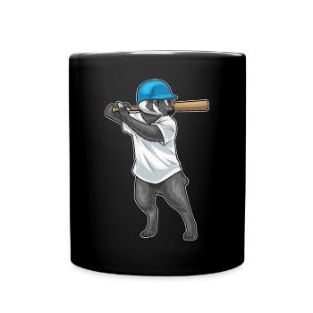 Dachs Baseball Baseballschläger - Tasse einfarbig - Schwarz - Vorne