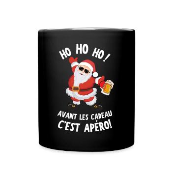 Ho Ho Ho Avant Les Cadeaux C'est Apero Reveillon - Mug uni - noir - Devant