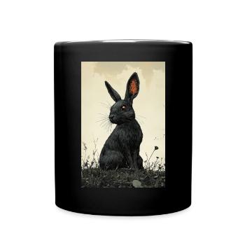 Lapin de nuit dans le brouillard - Mug uni - noir - Devant