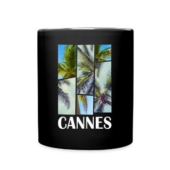Cannes France Été Palmiers Plage Mer - Mug uni - noir - Devant