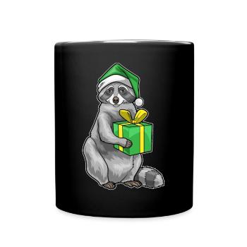Forfait Noël raton laveur - Mug uni - noir - Devant