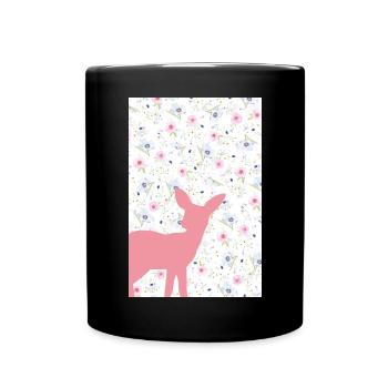 Poster Rehkitz - Tasse einfarbig - Schwarz - Vorne