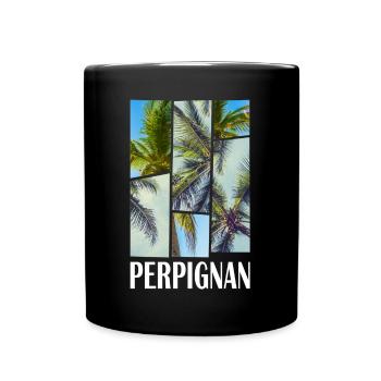 Perpignan France Été Palmiers Plage Mer - Mug uni - noir - Devant