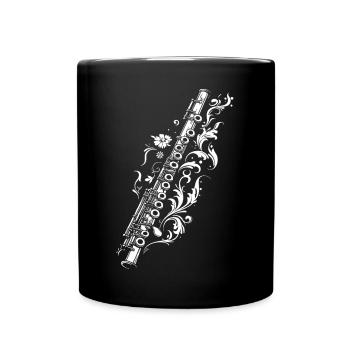 Dessin de flûte traversière - Mug uni - noir - Devant