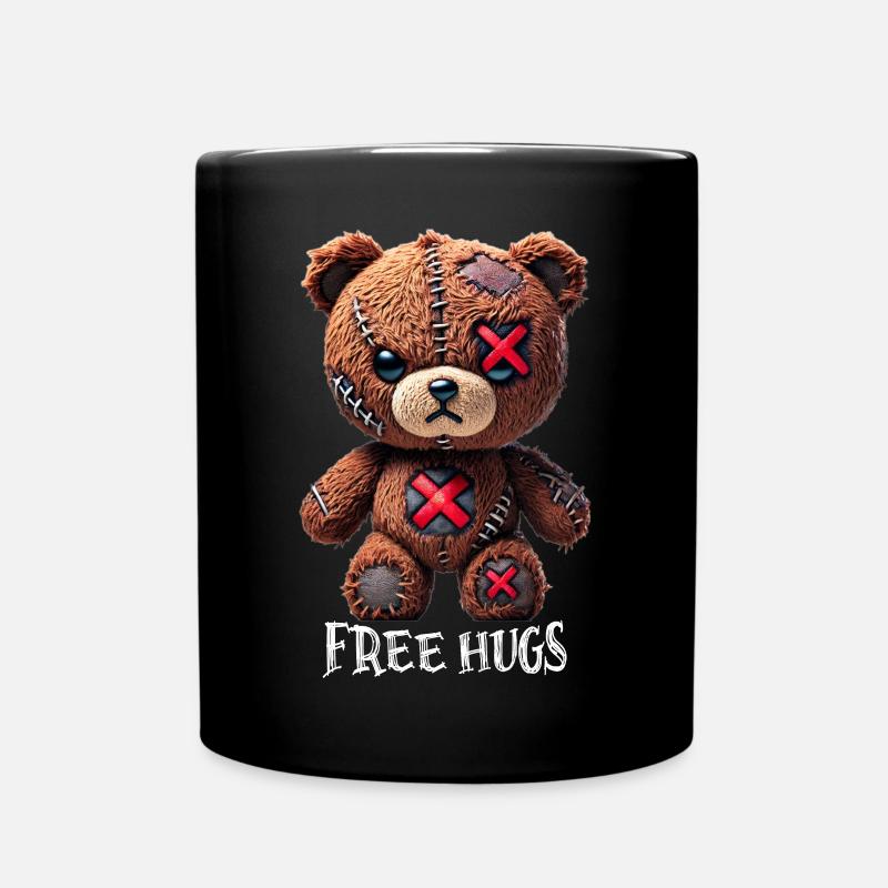Kostenlose Umarmungen Teddybär - Tasse einfarbig - Schwarz
