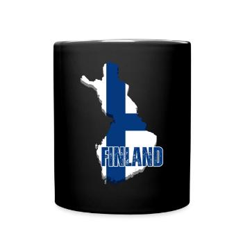 Finnish pride, flag of Finland - Full Colour Mug - black - Front
