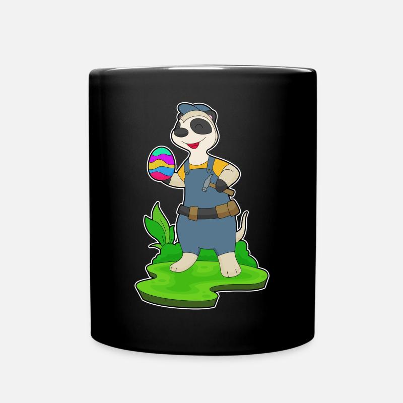 Erdmännchen Ostern Tischler - Tasse einfarbig - Schwarz