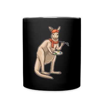 Peintre Kangourou Peinture au pinceau - Mug uni - noir - Devant