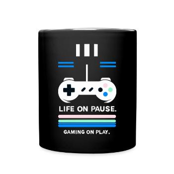 Gaming on Play - Tasse einfarbig - Schwarz - Vorne