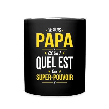 I'm Dad - Superpower - Father's Day - Full Colour Mug - black - Front