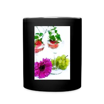 Fruity Jars with Flowers Still Life - Full Colour Mug - black - Front