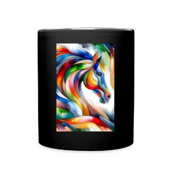 Horse abstract - Full Colour Mug - black - Front