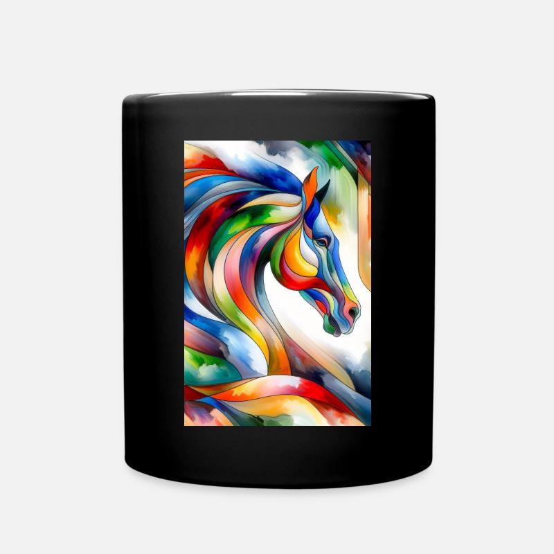 Horse abstract - Full Colour Mug - black