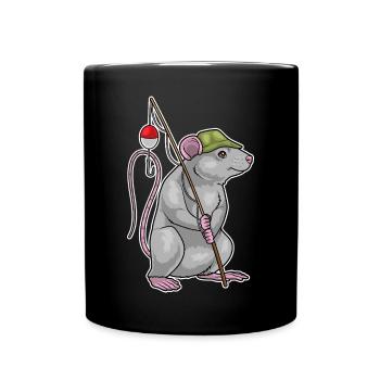 Canne à pêche pour pêcheurs rats Canne à pêche - Mug uni - noir - Devant