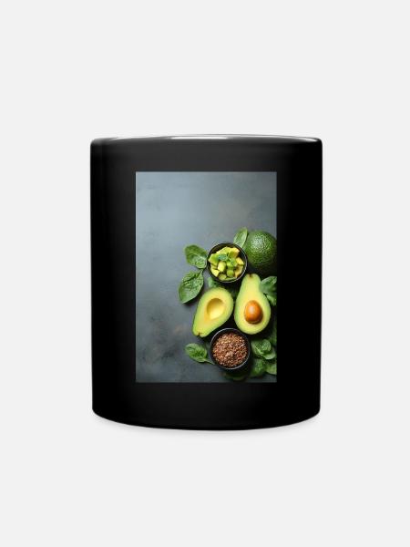Avocado Spinat Anthrazit - Tasse einfarbig - Schwarz