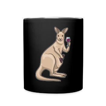 Kangaroo Red Wine - Full Colour Mug - black - Front