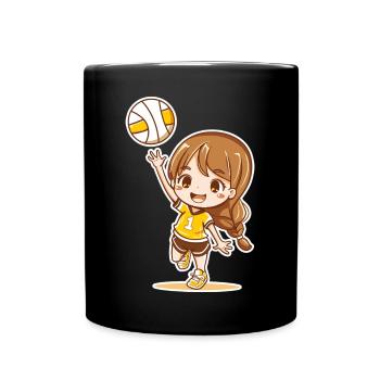Little volleyball player - Full Colour Mug - black - Front