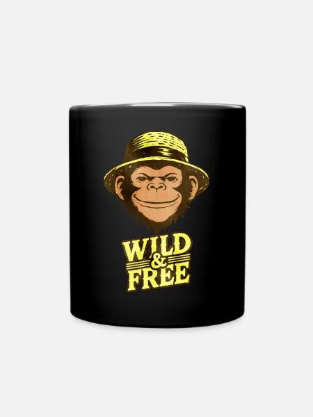 Frei und wild - Tasse einfarbig - Schwarz