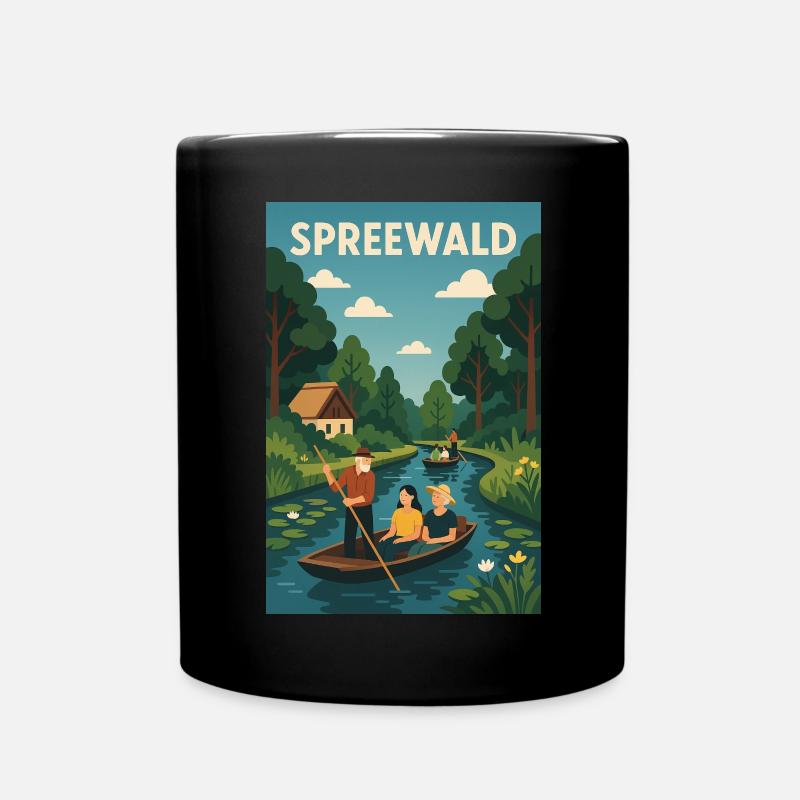 Spreewald Bootfahrt im Grünen - Tasse einfarbig - Schwarz