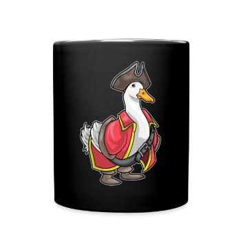 Ente Pirat Piratenhut - Tasse einfarbig - Schwarz - Vorne