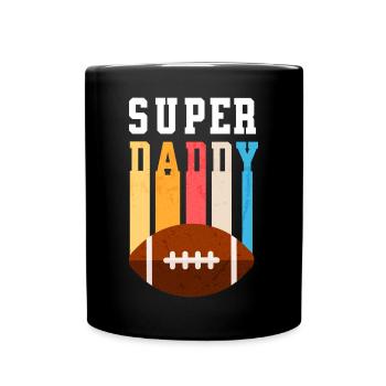 Papa Super Daddy Football Best Dad - Full Colour Mug - black - Front