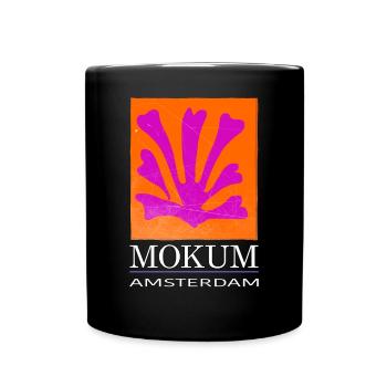 Mokum Amsterdam Emblem Neon Orange - Tasse einfarbig - Schwarz - Vorne