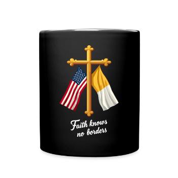 American and Vatican Flag - Full Colour Mug - black - Front