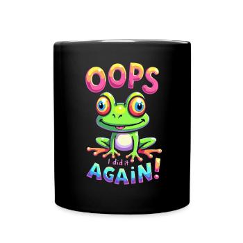 Grenouille colorée avec message optimiste - Mug uni - noir - Devant