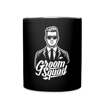 Bräutigam „Groom Squad“-Motiv im Retro-Design - Tasse einfarbig - Schwarz - Vorne