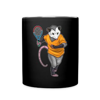 Beutelratte Tennis Tennisschläger - Tasse einfarbig - Schwarz - Vorne