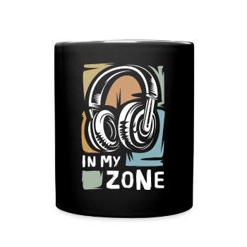 Icône de casque vintage - Logo de In My Zone Music - Mug uni - noir - Devant