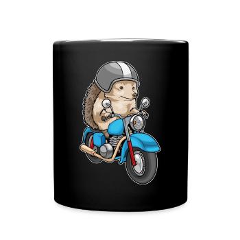 Moto hérisson - Mug uni - noir - Devant