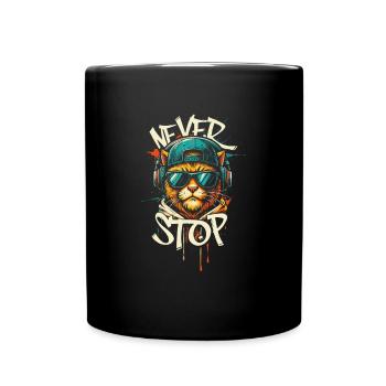 Hip-hop Chat Head Graffiti - Mug uni - noir - Devant