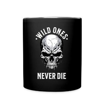 crâne crâne squelette moto motard gang - Mug uni - noir - Devant
