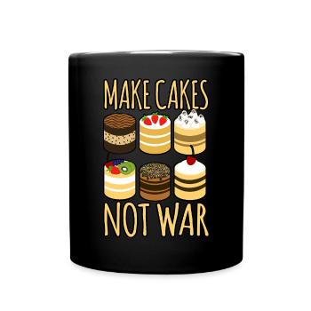 Make Cakes Not War - Full Colour Mug - black - Front
