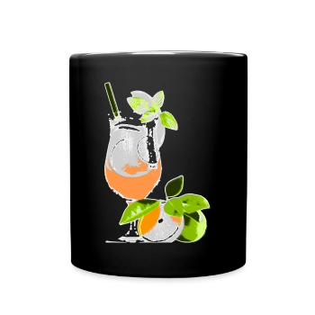 Verre à cocktail à l’orange et à la menthe - Mug uni - noir - Devant