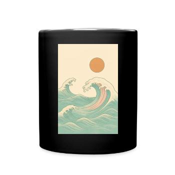 A summery picture by the sea - Full Colour Mug - black - Front