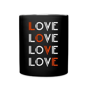 Love / Liebe - Tasse einfarbig - Schwarz - Vorne