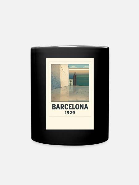 Barcelona 1929 Architekturstil Poster - Tasse einfarbig - Schwarz