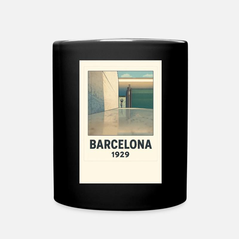 Barcelona 1929 Architekturstil Poster - Tasse einfarbig - Schwarz