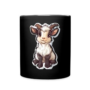 Chèvre - Mug uni - noir - Devant