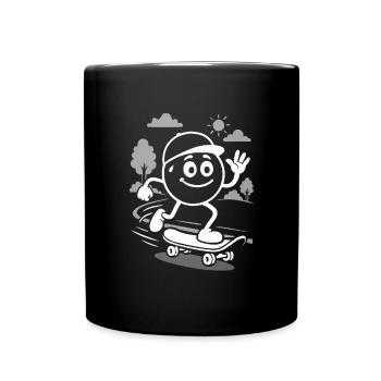 Ribbo sur le skateboard - Mug uni - noir - Devant