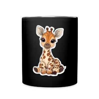 Giraffe - Tasse einfarbig - Schwarz - Vorne