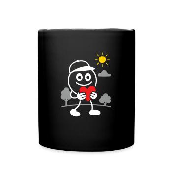 Ribbo with a heart full of love - Full Colour Mug - black - Front