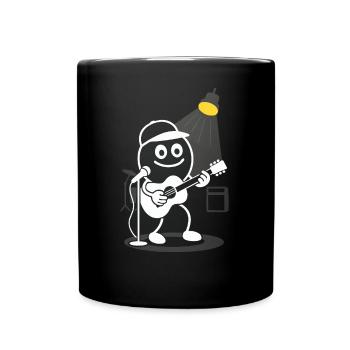 Ribbo joue de la guitare avec le cœur - Mug uni - noir - Devant