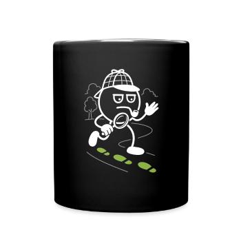 Ribbo en détective à la recherche d’indices - Mug uni - noir - Devant