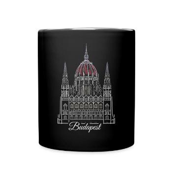 Budapest, Dessin à la main du Parlement, Hongrie - Mug uni - noir - Devant